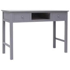 Scrivania Rettangolare Grigia, Legno Massello, 1 Posto