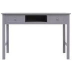 Scrivania Rettangolare Grigia, Legno Massello, 1 Posto