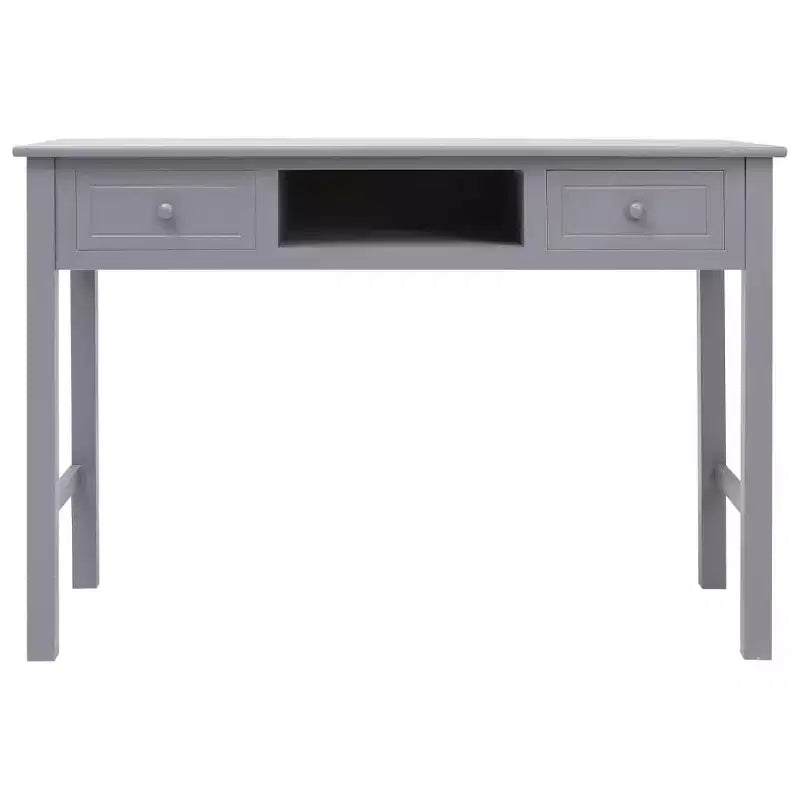 Scrivania Rettangolare Grigia, Legno Massello, 1 Posto