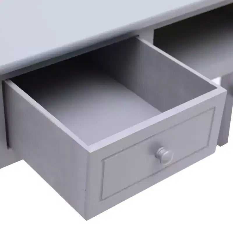 Scrivania Rettangolare Grigia, Legno Massello, 1 Posto