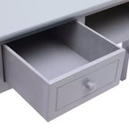 Scrivania Rettangolare Grigia, Legno Massello, 1 Posto