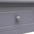 Scrivania Rettangolare Grigia, Legno Massello, 1 Posto