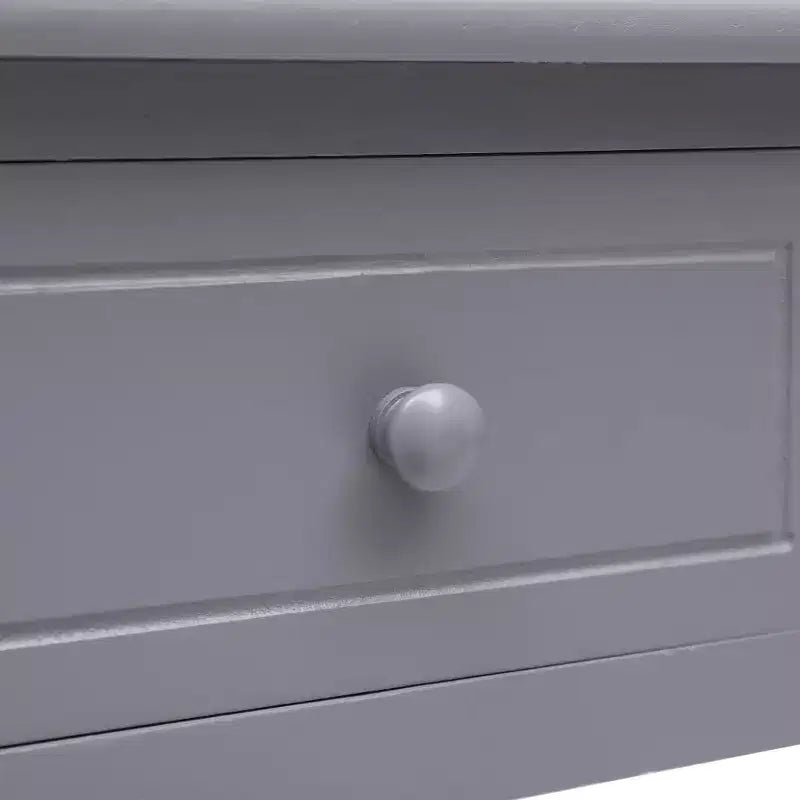 Scrivania Rettangolare Grigia, Legno Massello, 1 Posto