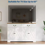Credenza a buffet da fattoria bianca – 4 ante e 2 cassetti, 1 posto