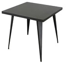 HomeRoots 32 Gray Steel and Metal Square Dining Table
