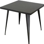 Tavolo da pranzo quadrato in acciaio grigio, base a 4 gambe, per 6 persone