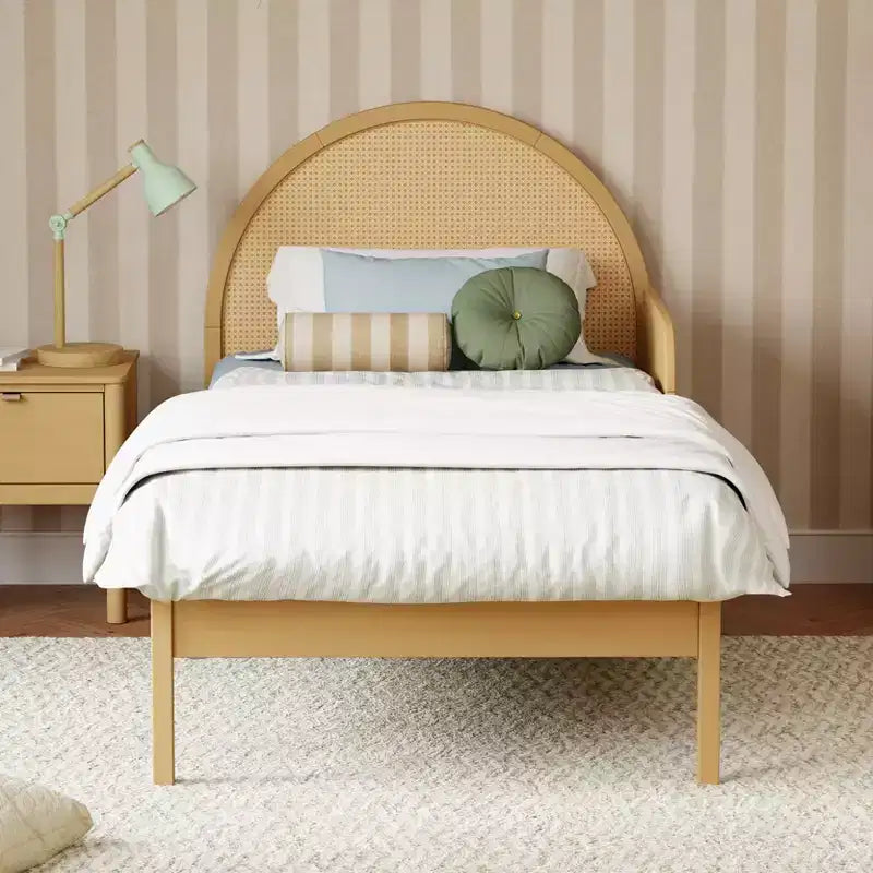 Sponda del letto in legno miele / noce naturale / bianco – per letti singoli e matrimoniali, sponda singola