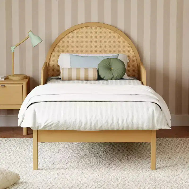 Sponda del letto in legno miele / noce naturale / bianco – per letti singoli e matrimoniali, sponda singola