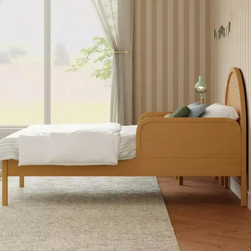 Sponda del letto in legno miele / noce naturale / bianco – per letti singoli e matrimoniali, sponda singola