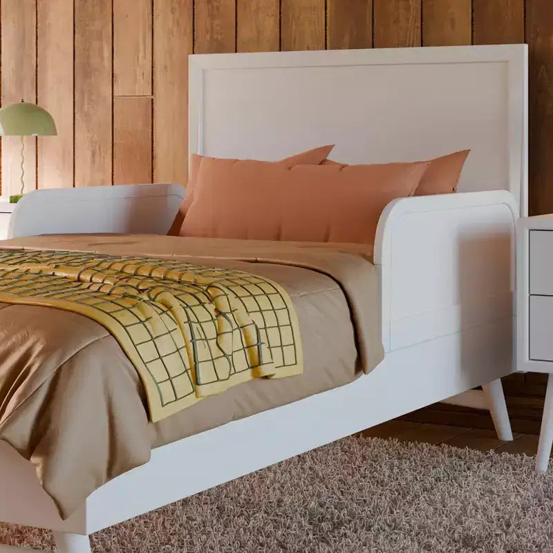 Sponda del letto in legno miele / noce naturale / bianco – per letti singoli e matrimoniali, sponda singola
