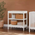 Fasciatoio con 2 Ripiani – Blu Caletta / Miele / Verde Salvia Chiaro / Noce Naturale / Giallo Pallido / Bianco | Stile Onda Arrotondata | 1 Bambino