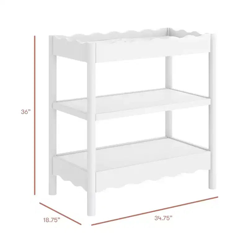 Fasciatoio con 2 Ripiani – Blu Caletta / Miele / Verde Salvia Chiaro / Noce Naturale / Giallo Pallido / Bianco | Stile Onda Arrotondata | 1 Bambino