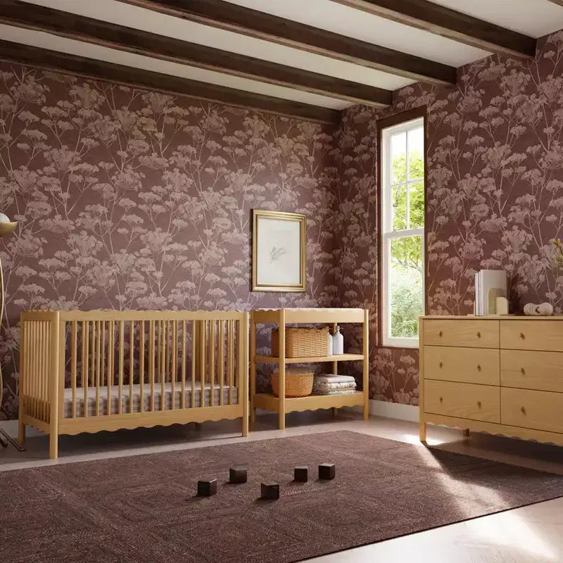 Fasciatoio con 2 Ripiani – Blu Caletta / Miele / Verde Salvia Chiaro / Noce Naturale / Giallo Pallido / Bianco | Stile Onda Arrotondata | 1 Bambino