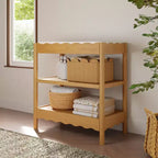 Fasciatoio con 2 Ripiani – Blu Caletta / Miele / Verde Salvia Chiaro / Noce Naturale / Giallo Pallido / Bianco | Stile Onda Arrotondata | 1 Bambino