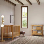 Fasciatoio con 2 Ripiani – Blu Caletta / Miele / Verde Salvia Chiaro / Noce Naturale / Giallo Pallido / Bianco | Stile Onda Arrotondata | 1 Bambino