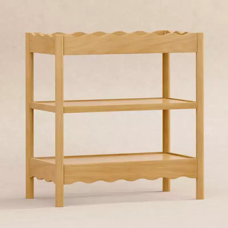 Fasciatoio con 2 Ripiani – Blu Caletta / Miele / Verde Salvia Chiaro / Noce Naturale / Giallo Pallido / Bianco | Stile Onda Arrotondata | 1 Bambino