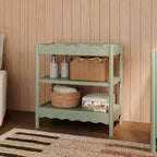 Fasciatoio con 2 Ripiani – Blu Caletta / Miele / Verde Salvia Chiaro / Noce Naturale / Giallo Pallido / Bianco | Stile Onda Arrotondata | 1 Bambino