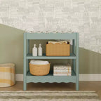 Fasciatoio con 2 Ripiani – Blu Caletta / Miele / Verde Salvia Chiaro / Noce Naturale / Giallo Pallido / Bianco | Stile Onda Arrotondata | 1 Bambino