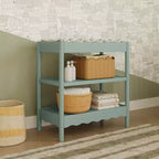 Fasciatoio con 2 Ripiani – Blu Caletta / Miele / Verde Salvia Chiaro / Noce Naturale / Giallo Pallido / Bianco | Stile Onda Arrotondata | 1 Bambino