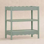 Fasciatoio con 2 Ripiani – Blu Caletta / Miele / Verde Salvia Chiaro / Noce Naturale / Giallo Pallido / Bianco | Stile Onda Arrotondata | 1 Bambino