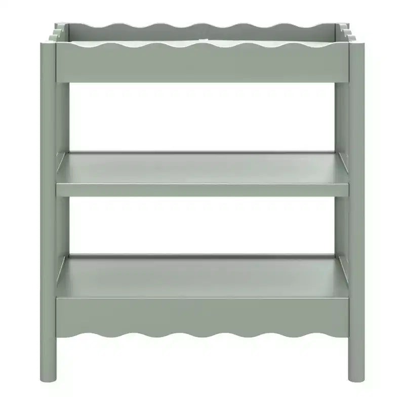 Fasciatoio con 2 Ripiani – Blu Caletta / Miele / Verde Salvia Chiaro / Noce Naturale / Giallo Pallido / Bianco | Stile Onda Arrotondata | 1 Bambino