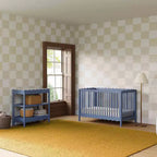 Fasciatoio con 2 Ripiani – Blu Caletta / Miele / Verde Salvia Chiaro / Noce Naturale / Giallo Pallido / Bianco | Stile Onda Arrotondata | 1 Bambino