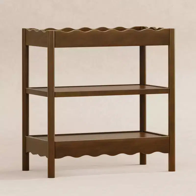 Fasciatoio con 2 Ripiani – Blu Caletta / Miele / Verde Salvia Chiaro / Noce Naturale / Giallo Pallido / Bianco | Stile Onda Arrotondata | 1 Bambino