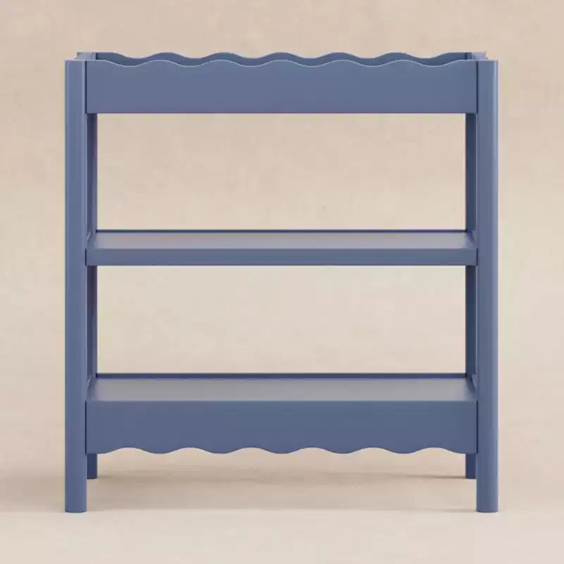 Fasciatoio con 2 Ripiani – Blu Caletta / Miele / Verde Salvia Chiaro / Noce Naturale / Giallo Pallido / Bianco | Stile Onda Arrotondata | 1 Bambino