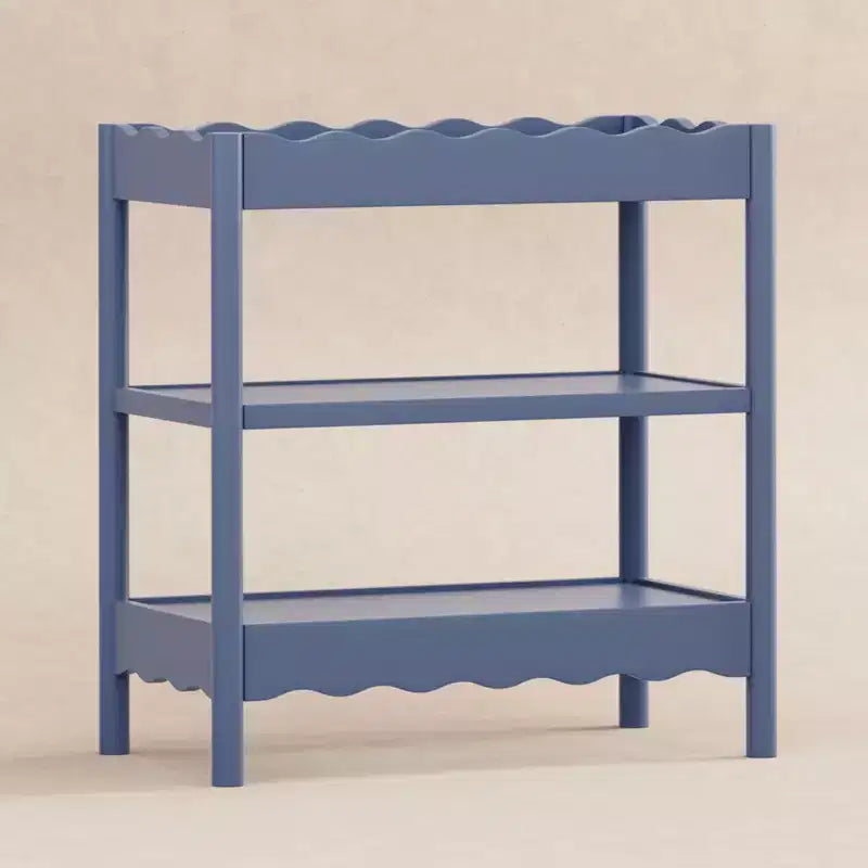 Fasciatoio con 2 Ripiani – Blu Caletta / Miele / Verde Salvia Chiaro / Noce Naturale / Giallo Pallido / Bianco | Stile Onda Arrotondata | 1 Bambino