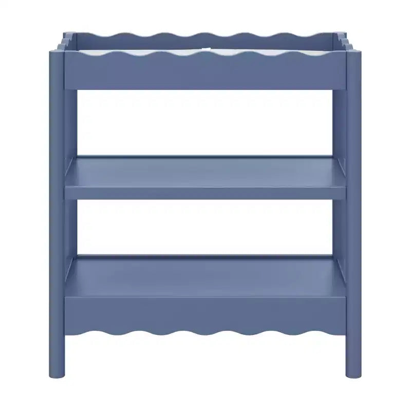 Fasciatoio con 2 Ripiani – Blu Caletta / Miele / Verde Salvia Chiaro / Noce Naturale / Giallo Pallido / Bianco | Stile Onda Arrotondata | 1 Bambino