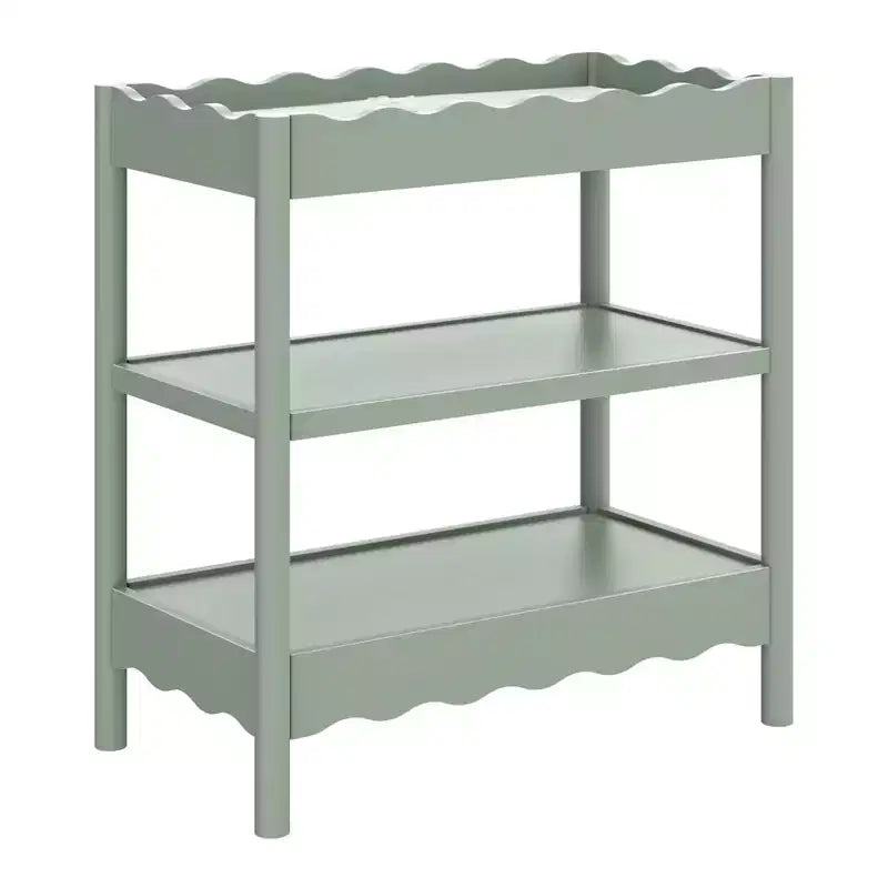 Fasciatoio con 2 Ripiani – Blu Caletta / Miele / Verde Salvia Chiaro / Noce Naturale / Giallo Pallido / Bianco | Stile Onda Arrotondata | 1 Bambino