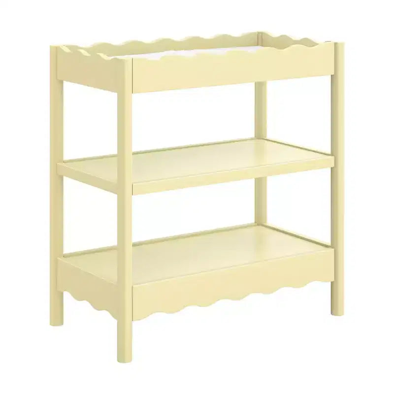 Fasciatoio con 2 Ripiani – Blu Caletta / Miele / Verde Salvia Chiaro / Noce Naturale / Giallo Pallido / Bianco | Stile Onda Arrotondata | 1 Bambino