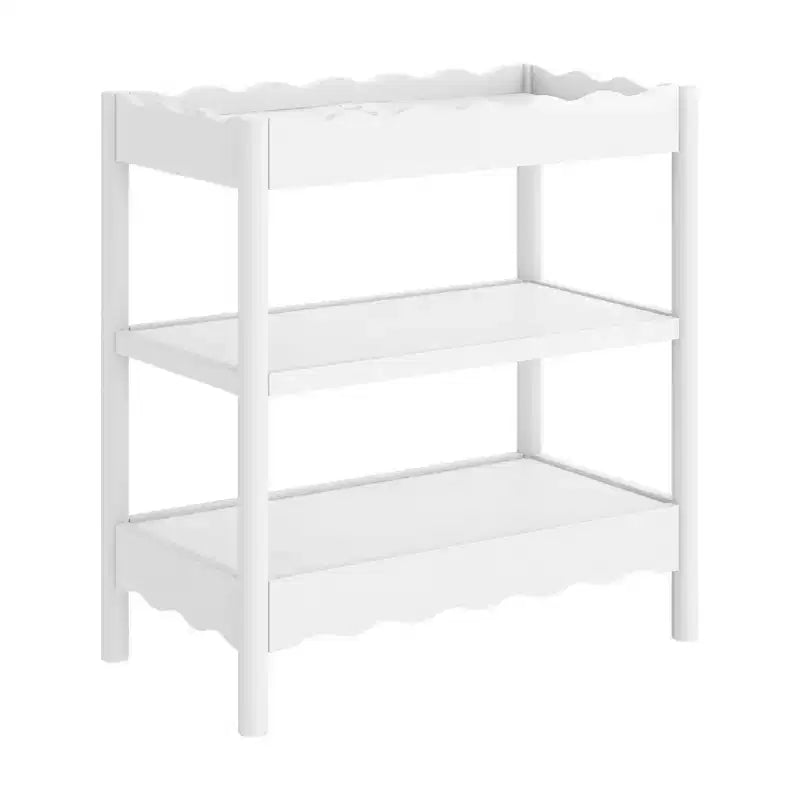 Fasciatoio con 2 Ripiani – Blu Caletta / Miele / Verde Salvia Chiaro / Noce Naturale / Giallo Pallido / Bianco | Stile Onda Arrotondata | 1 Bambino
