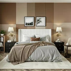 Letto imbottito in velluto con testiera ad ali, nero/bianco/blu – Matrimoniale / Queen / King, 1–2 persone, non necessita di rete a molle