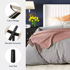 Letto imbottito in velluto con testiera ad ali, nero/bianco/blu – Matrimoniale / Queen / King, 1–2 persone, non necessita di rete a molle
