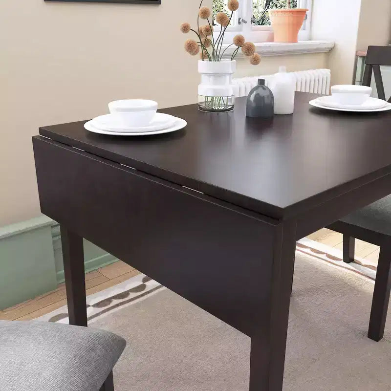 Tavolo da Pranzo Allungabile Marrone / Espresso / Naturale, 4 Posti, Gambe in Legno di Gomma
