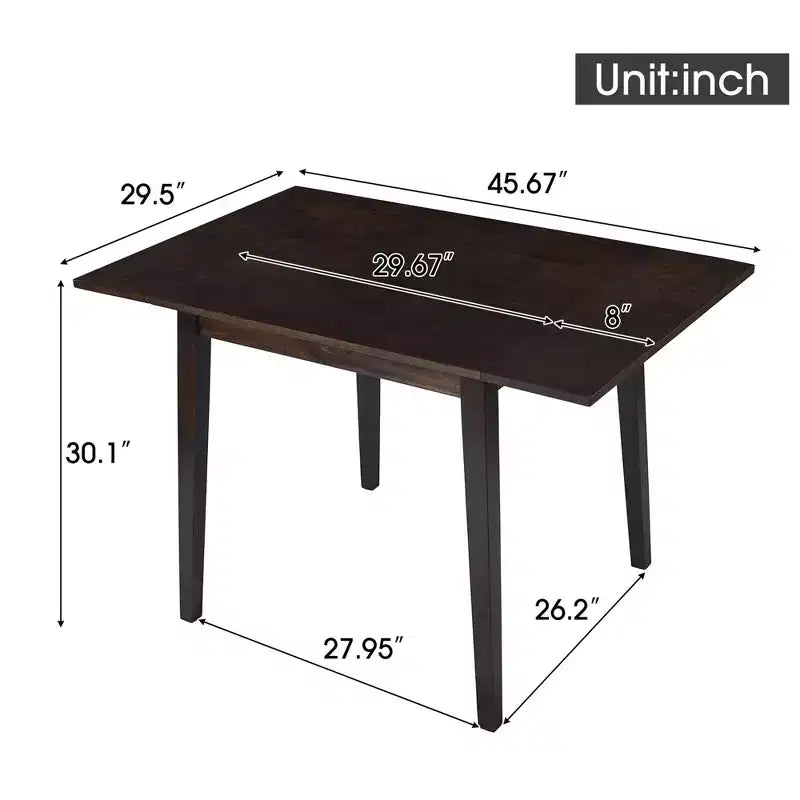 Tavolo da Pranzo Allungabile Marrone / Espresso / Naturale, 4 Posti, Gambe in Legno di Gomma
