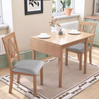 Tavolo da Pranzo Allungabile Marrone / Espresso / Naturale, 4 Posti, Gambe in Legno di Gomma