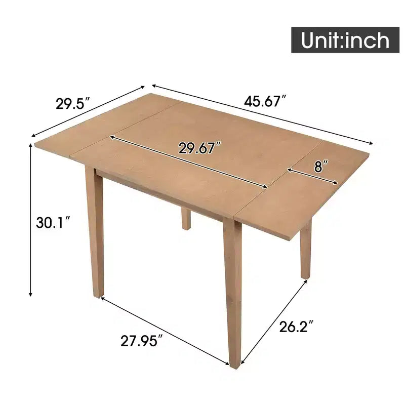 Tavolo da Pranzo Allungabile Marrone / Espresso / Naturale, 4 Posti, Gambe in Legno di Gomma