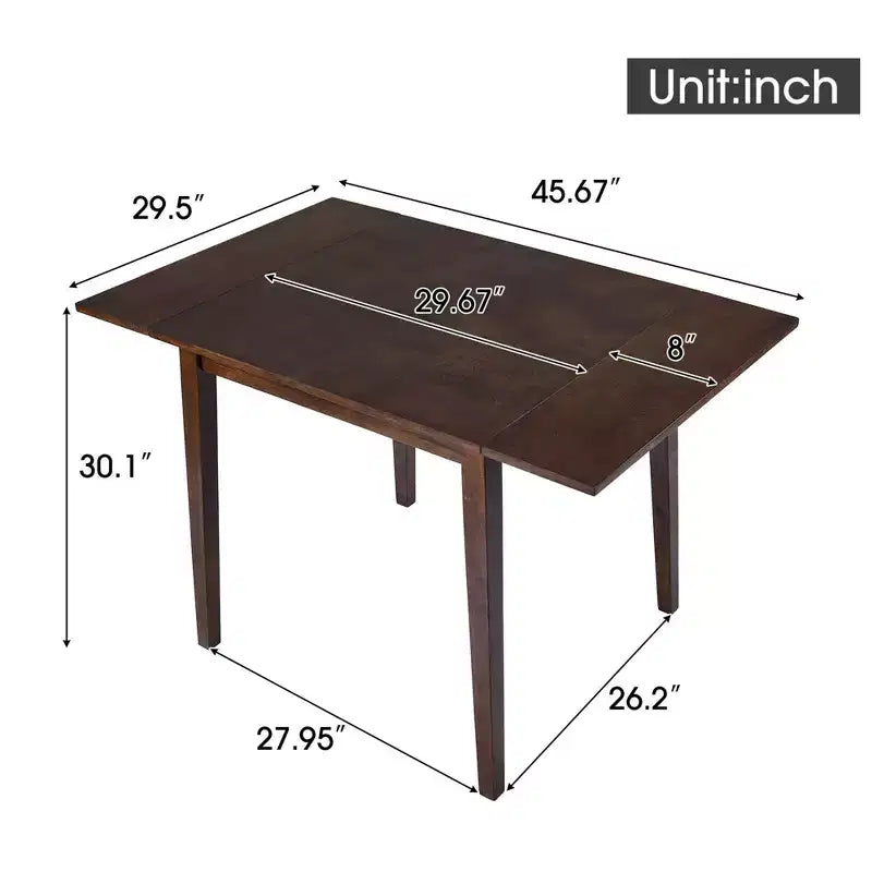 Tavolo da Pranzo Allungabile Marrone / Espresso / Naturale, 4 Posti, Gambe in Legno di Gomma
