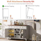 Credenza bianca a 2 ante con 3 cassetti e portabottiglie reversibile