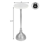 Tavolino rotondo con piedistallo, top in marmo, colore nero/oro/nichel, 1 pezzo