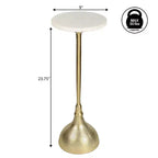 Tavolino rotondo con piedistallo, top in marmo, colore nero/oro/nichel, 1 pezzo