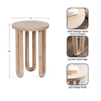 Tavolino rotondo nero/naturale in legno, gambe treppiede, 1 posto