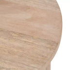Tavolino rotondo nero/naturale in legno, gambe treppiede, 1 posto
