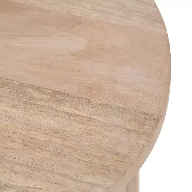 Tavolino rotondo nero/naturale in legno, gambe treppiede, 1 posto