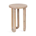 Tavolino rotondo nero/naturale in legno, gambe treppiede, 1 posto