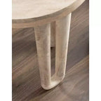 Tavolino rotondo nero/naturale in legno, gambe treppiede, 1 posto
