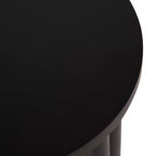 Tavolino rotondo nero/naturale in legno, gambe treppiede, 1 posto