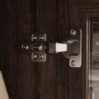 Pensile da cucina marrone/bianco con ante in vetro – 4 ripiani, montaggio in 2 persone